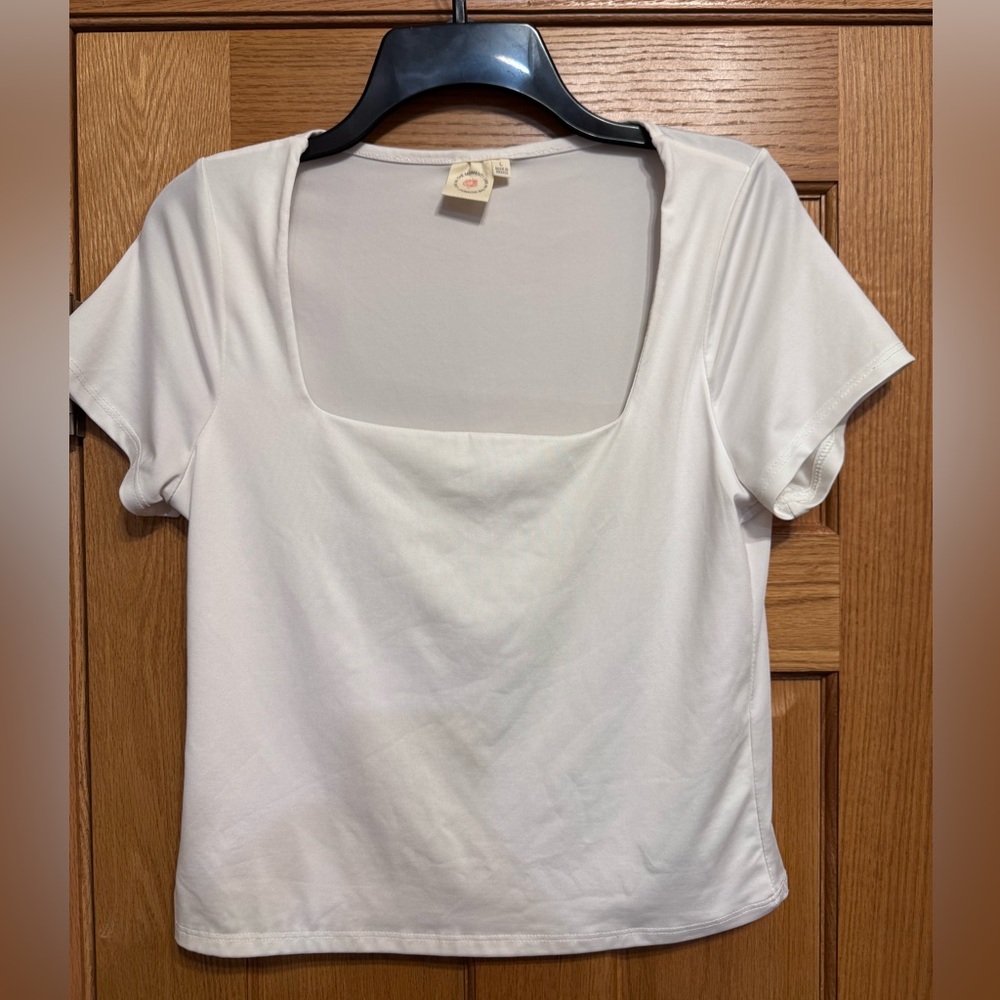 White Square Neck Crop Top